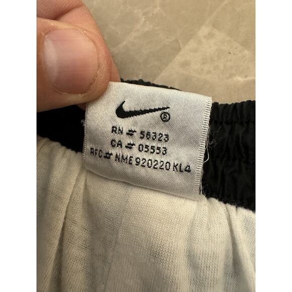 Nike Track Pants Men XXL Black Lined Swishy Wind Vintage WHITE Tag 90s Y2k - Picture 6 of 9